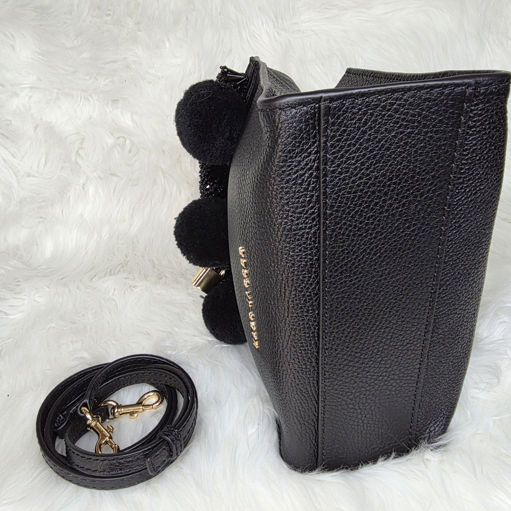 Marc Jacobs 2pcs Mini Grind Bag & Wallet. Black Beaded Pom Pom 3 Way Bag. EUC - Picture 10 of 17